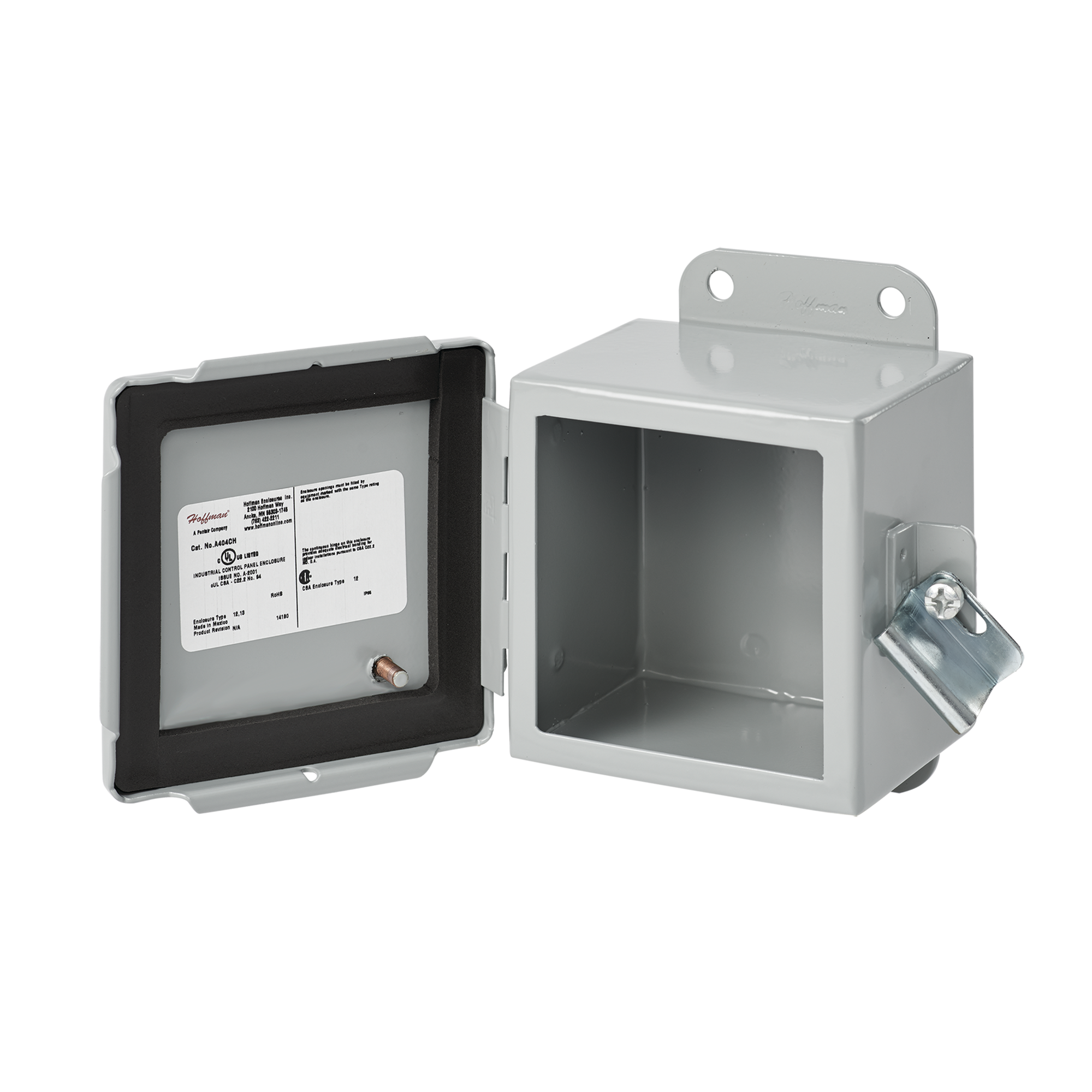 Hoffman A1412CH Continuous Hinge Enclosure Clamps CH, NEMA 12, 14x12x6,  Steel, Gray | Mars Electric, image size:2000x2000