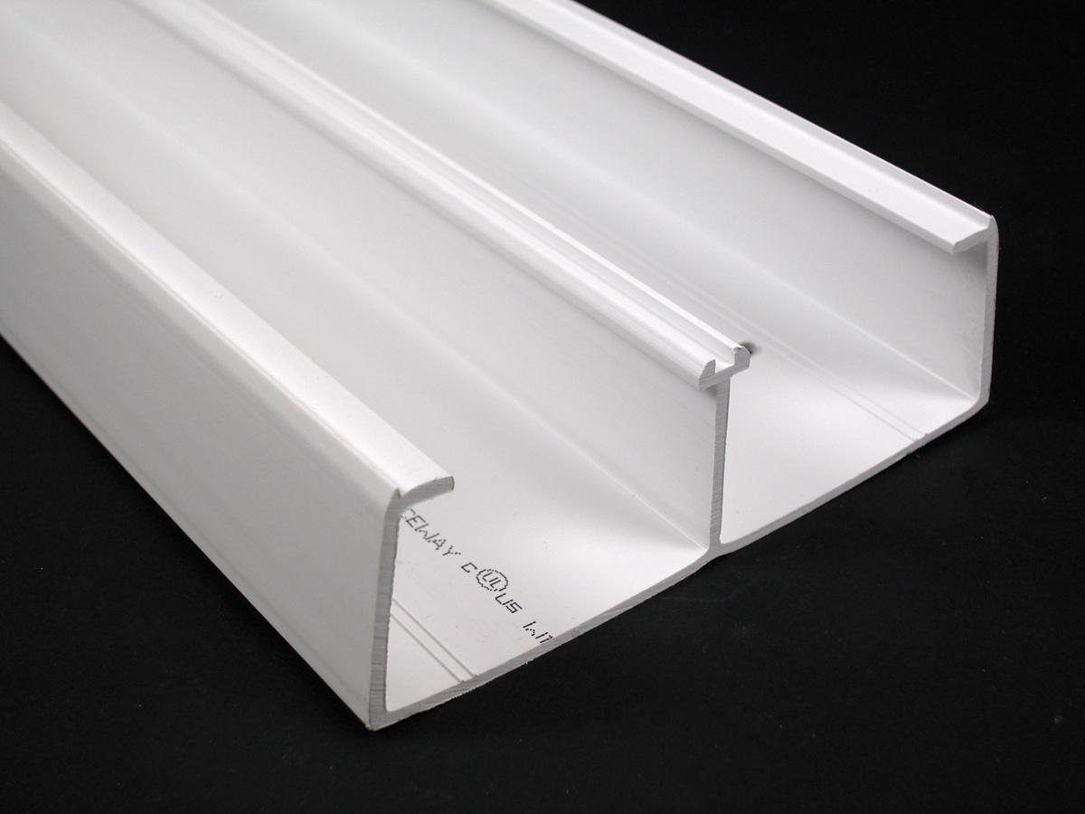 Wiremold 5400TB 2 Compartment Raceway Base, Ivory, 5400 Series