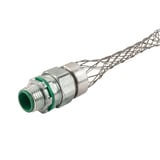 Cable connectors cord grips liqua seal liquidtight connectors zinc plated steel straight connector with wire mesh grip Hero Main