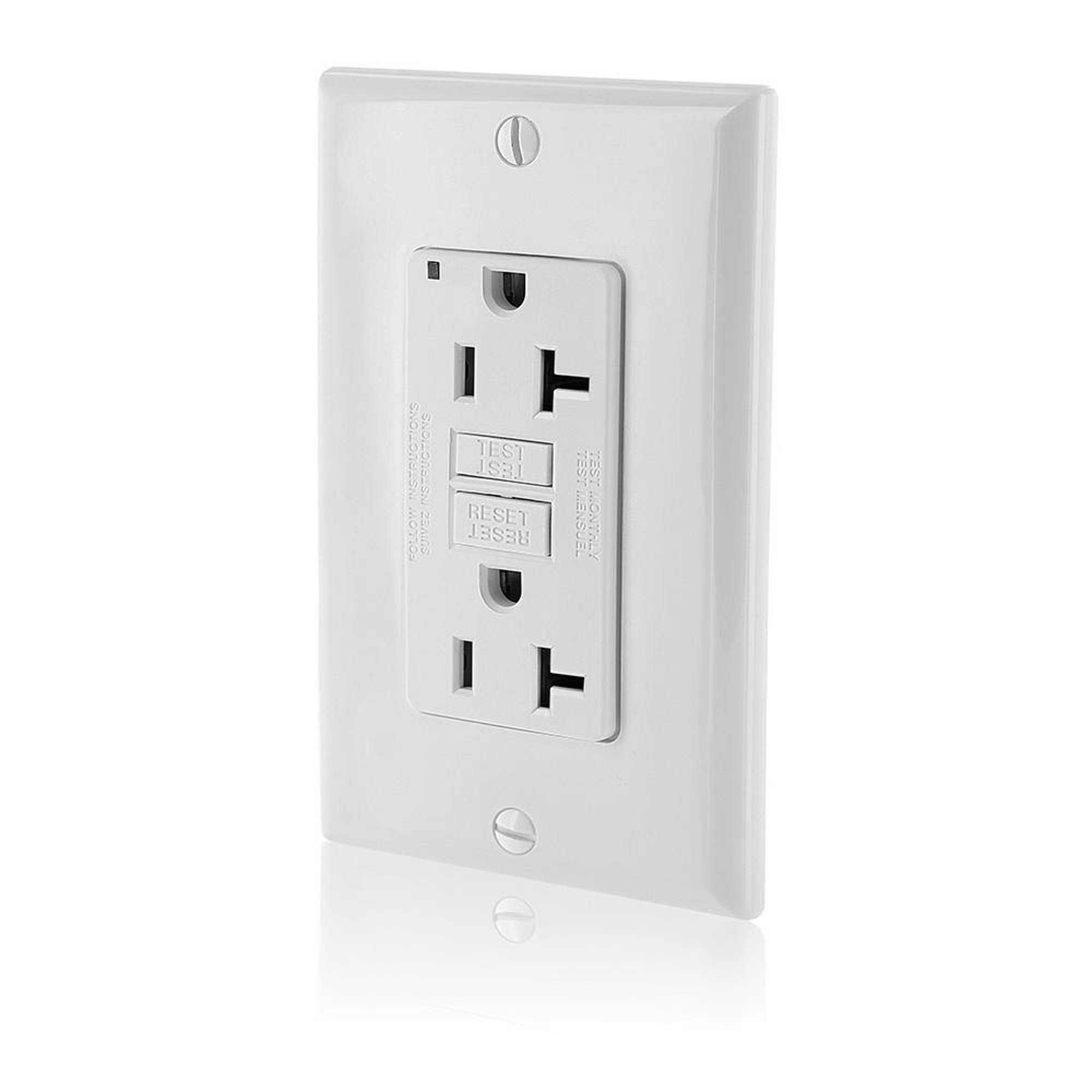 Leviton GFNT2-W 20 Amp, 125 Volt, SmartlockPro GFCI Receptacle 
