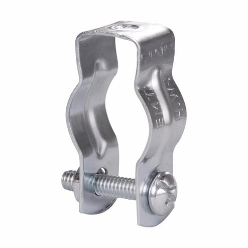 Airmont AP-10602 Conduit Hanger – 50-Pack 3/4" Trade Size, Galvanized Steel, Zinc-Plated, For EMT/Rigid Conduit, Nuts & Bolts Included