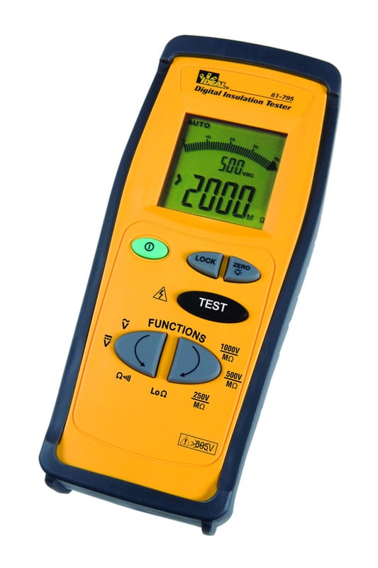 IDEAL 61-795 Handheld Insulation Tester, 0.1 to 600 VAC/VDC, Backlit ...