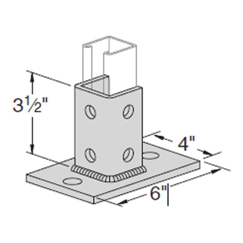 1 5/8 Deep Strut Post Base | Mars Electric