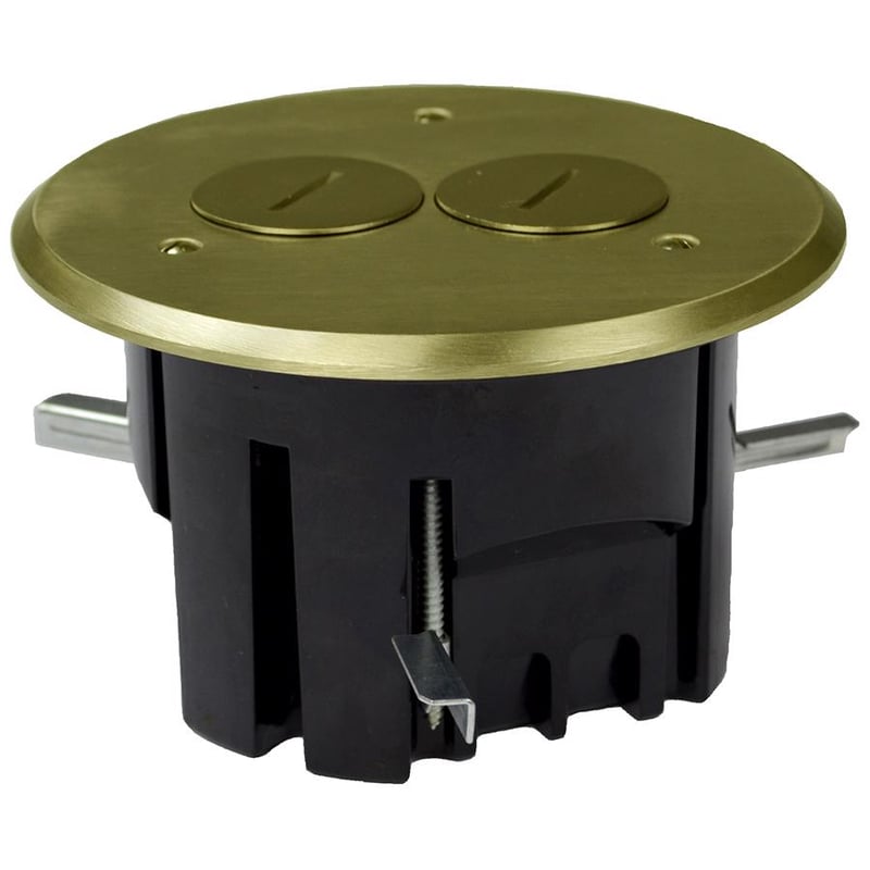 Allied FB-3 Round Floor Box Assembly, Brass Duplex Cover | Mars Electric