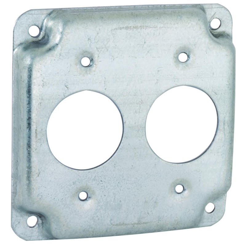 Square Receptacles 4 Square, 2 Receptacles 1.406 Diam Raised Cover | Mars Electric