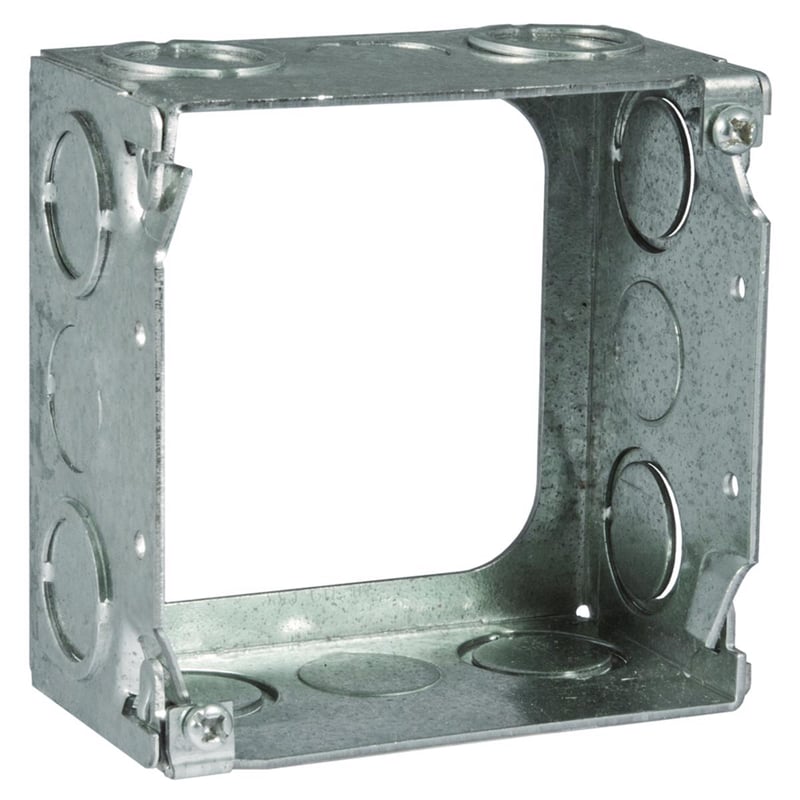 4 Square Extension Ring, 2-1/8IN Deep, 1/2IN and 3/4IN KO | Mars Electric