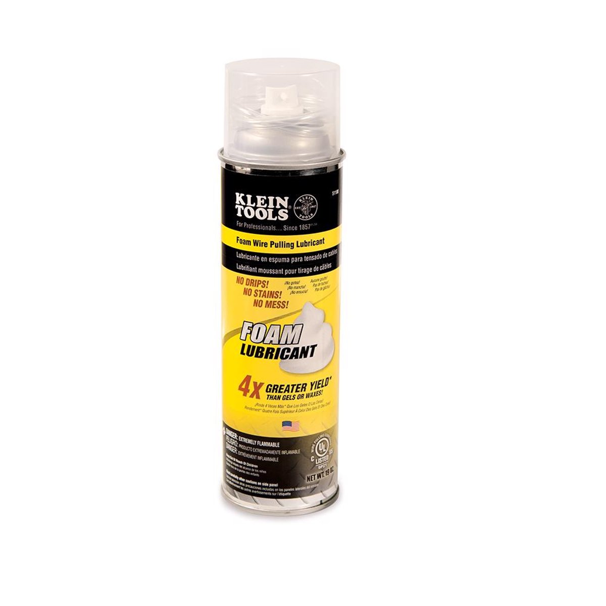 Klein 51100 Wire Pulling Lubricant, 19 oz Aerosol Can, Foam Form