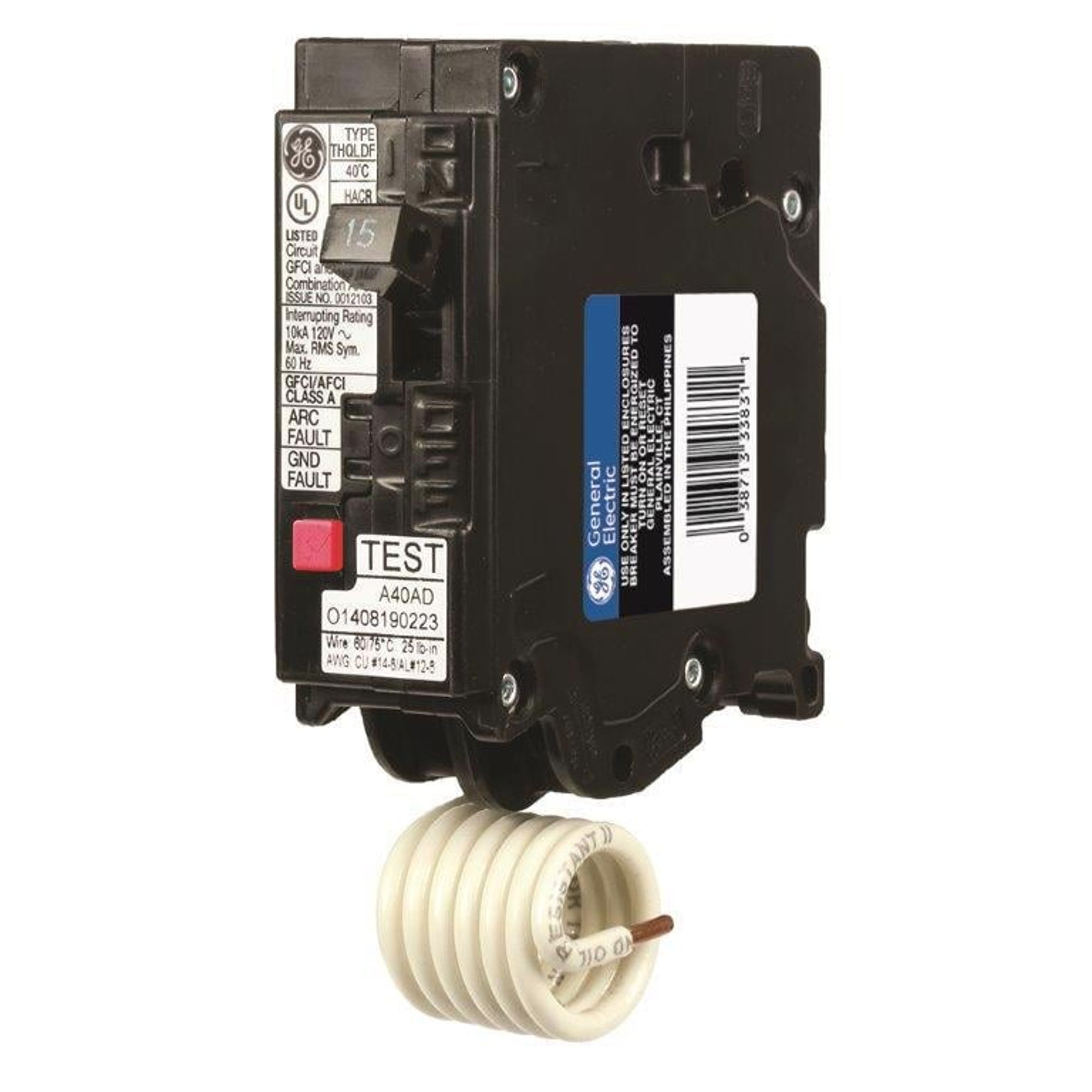 GE THQL1120DF Q-Line, 1 Pole, 20 Amp, Plug-On Dual Function