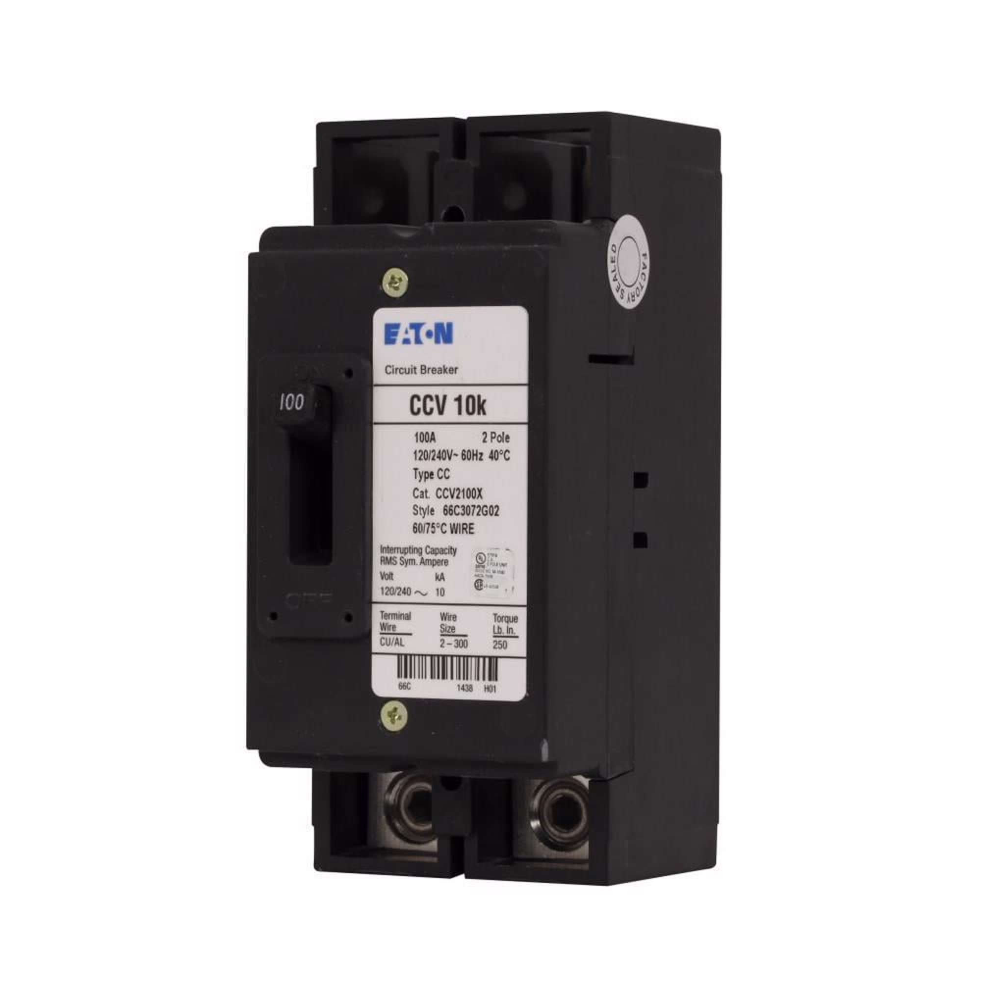 Eaton CCV2200X CCV, 2 Pole, 200 Amp, Main Bolt-On Circuit Breaker