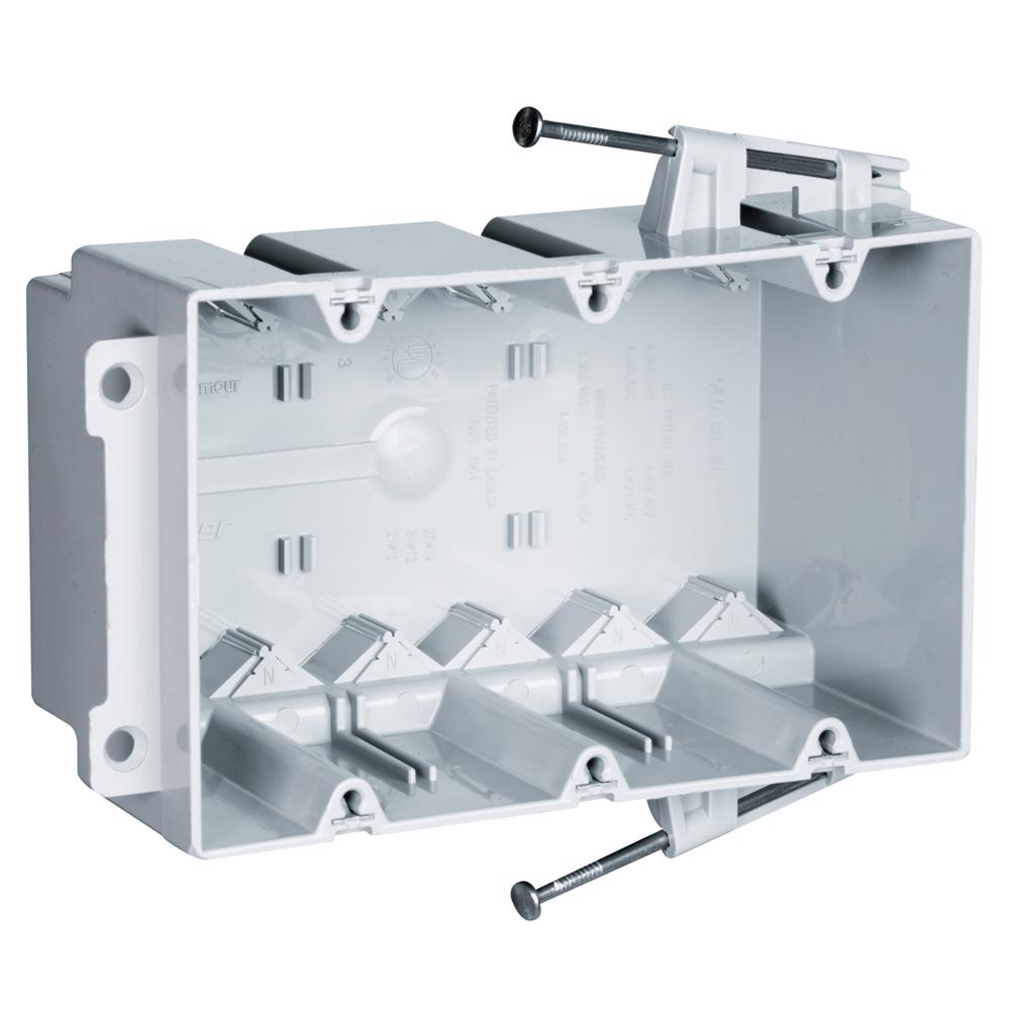 Pass & Seymour S3-54-RAC 3 Gang Switch/Outlet Box, Nail On, New