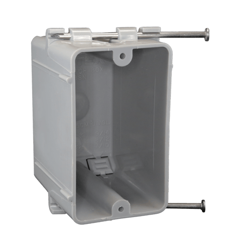 CANTEX EZ18SNW 1 Gang Switch/Outlet Box, Nail On, New Work | Mars