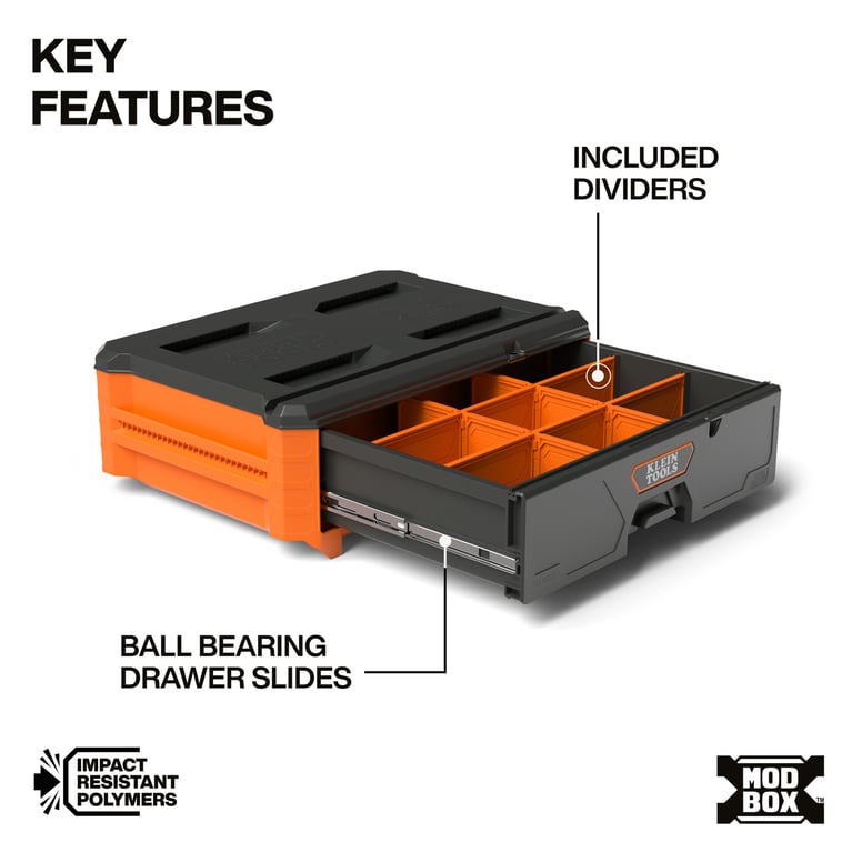 KLEIN 54844MB MODbox Compact Single Drawer, Full Width | Mars Electric