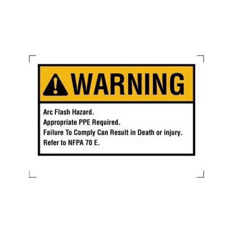 ✴arks✴ Ideal 44-893 Warning Label, NEC Arc Flash, 5IN x 7IN, Adhesive