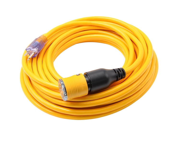 CENTURY D14412050YL Pro Lock 12/3 SJTW Lighted Extension Cord