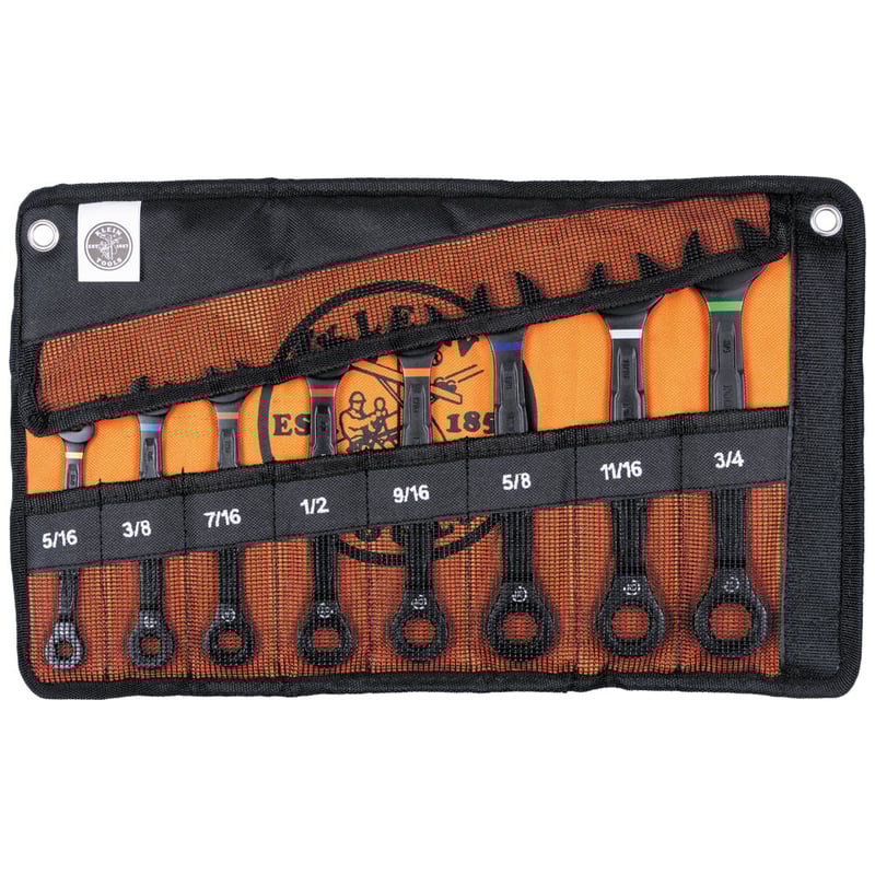 Reinca セット Klein 69408G 90-Tooth Ratcheting Combo Wrench Set, SAE, 8-Piece