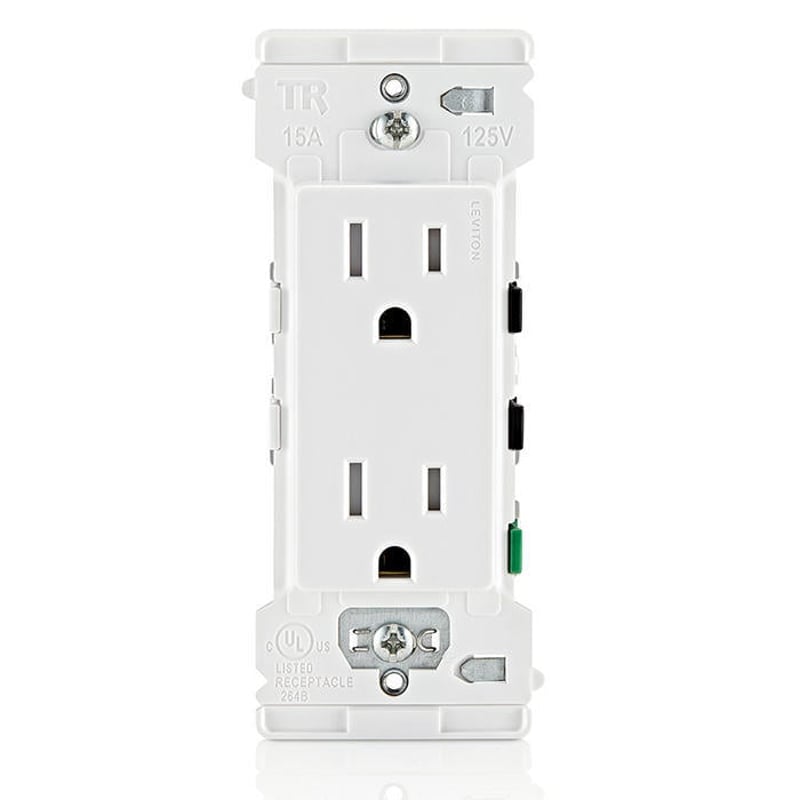 Leviton E5325-W Decora Edge 15 Amp, 125 Volt, Tamper-Resistant