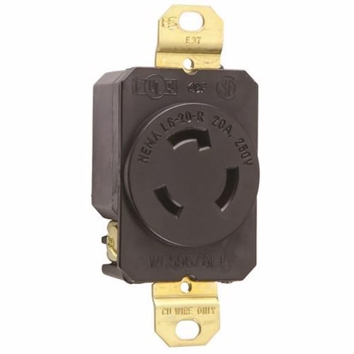 Pass & Seymour L620-R 20 Amp, 250 Volt, Turnlok Single Locking